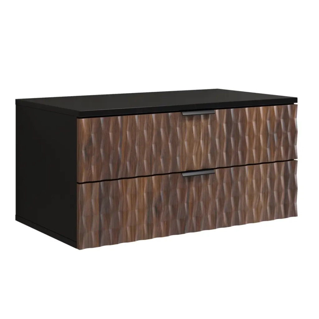 Mobile sottolavabo collezione KING - Rovere scuro e nero - 60 cm