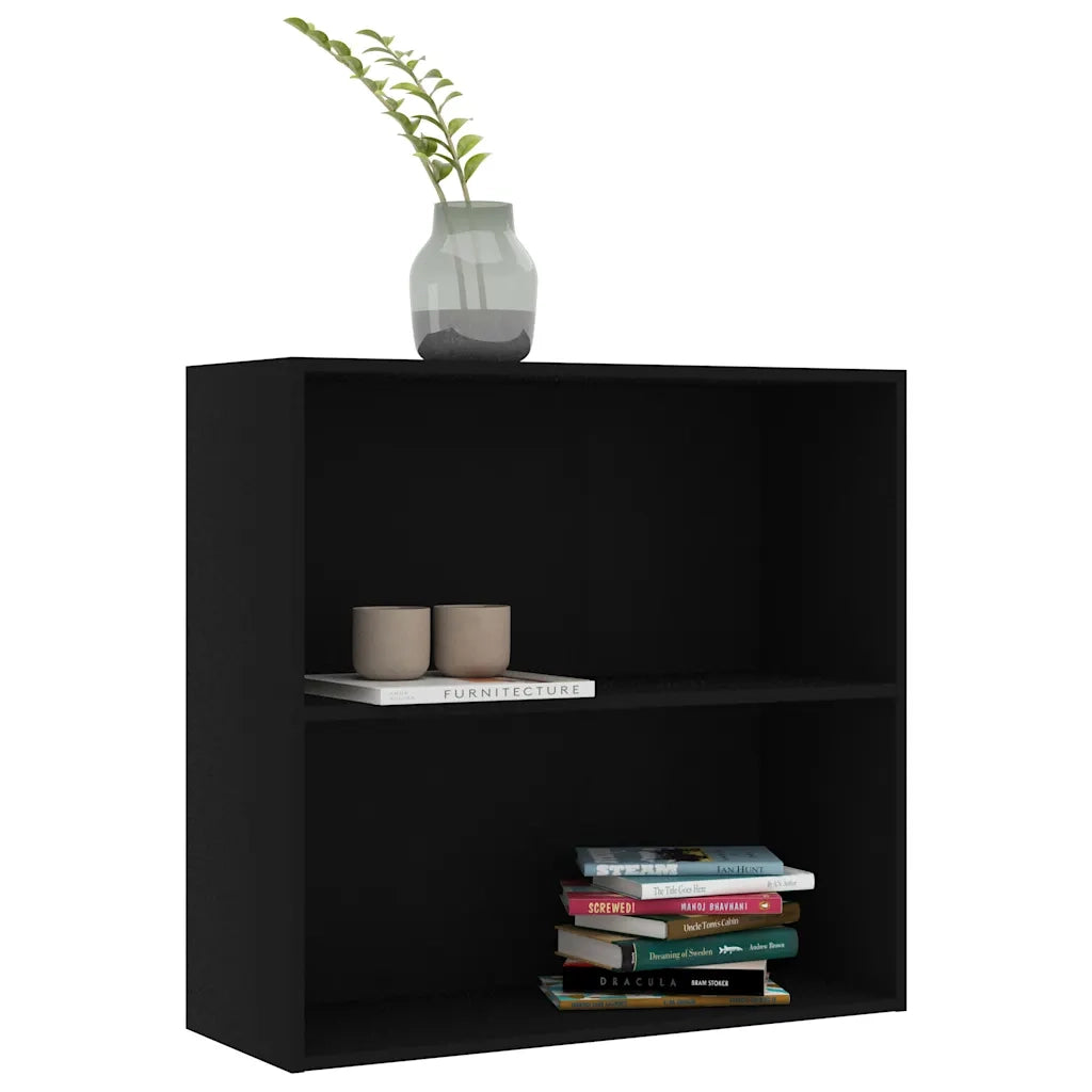 Libreria Nera 80x30x76,5 cm in Legno Multistrato