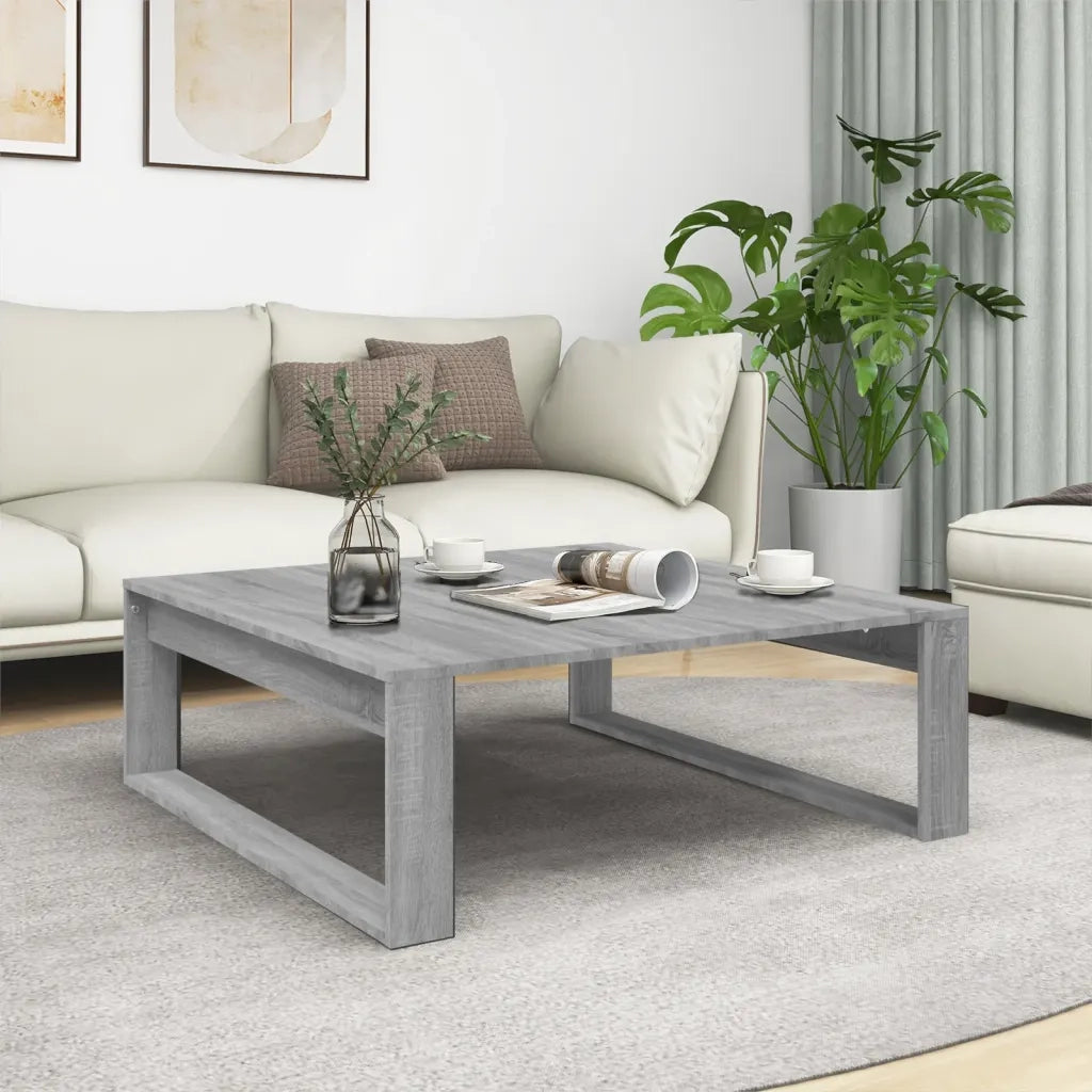 Tavolino salotto | Tavolino da caff¨¨ | Tavolino da Soggiorno Grigio Sonoma 100x100x35 cm Legno Multistrato