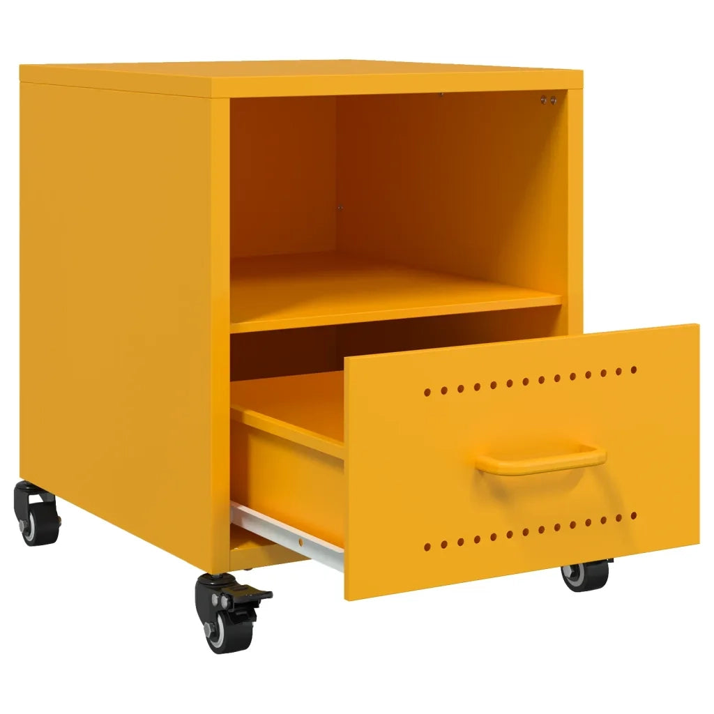 vidaXL Comodino Giallo Senape 36x39x43,5 cm in Acciaio
