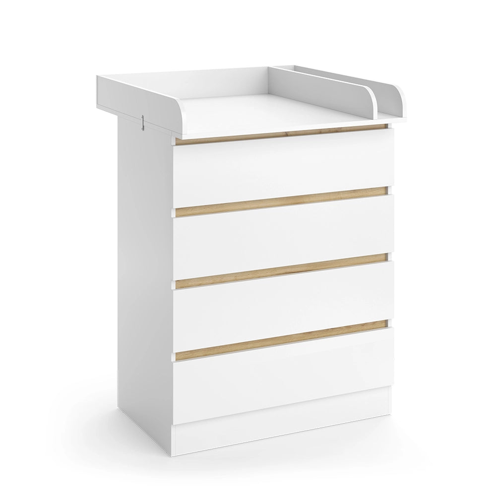 Fasciatoio da mobile Emmi Bianco/Rovere dorato 80 x 111.7 cm con 4 cassetti Vitalispa