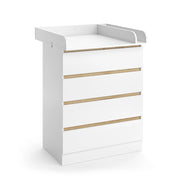 Fasciatoio da mobile Emmi Bianco/Rovere dorato 80 x 111.7 cm con 4 cassetti Vitalispa