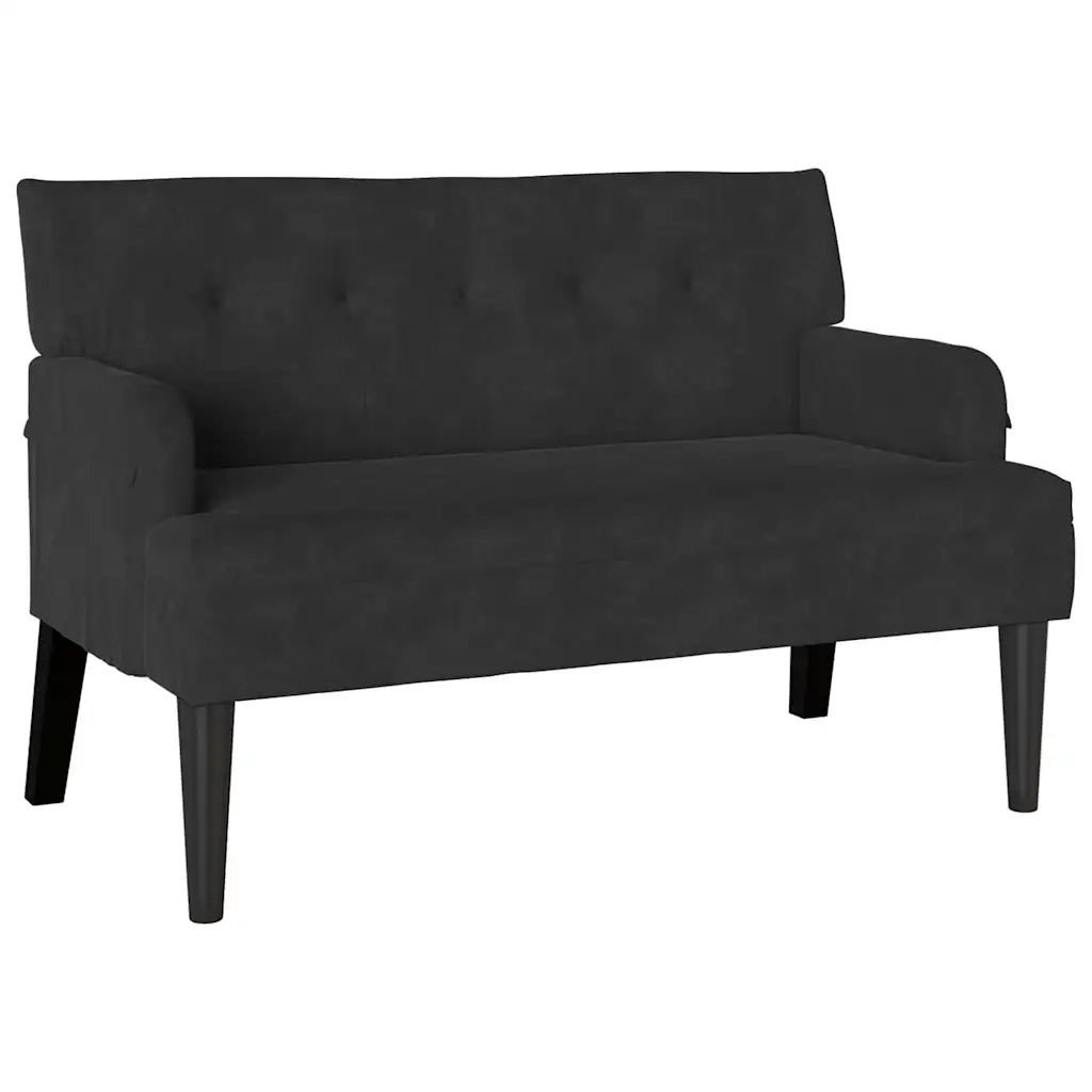 Panca Chesterfield Nero 112 x 65,5 x 75 cm Velluto CFW8501073