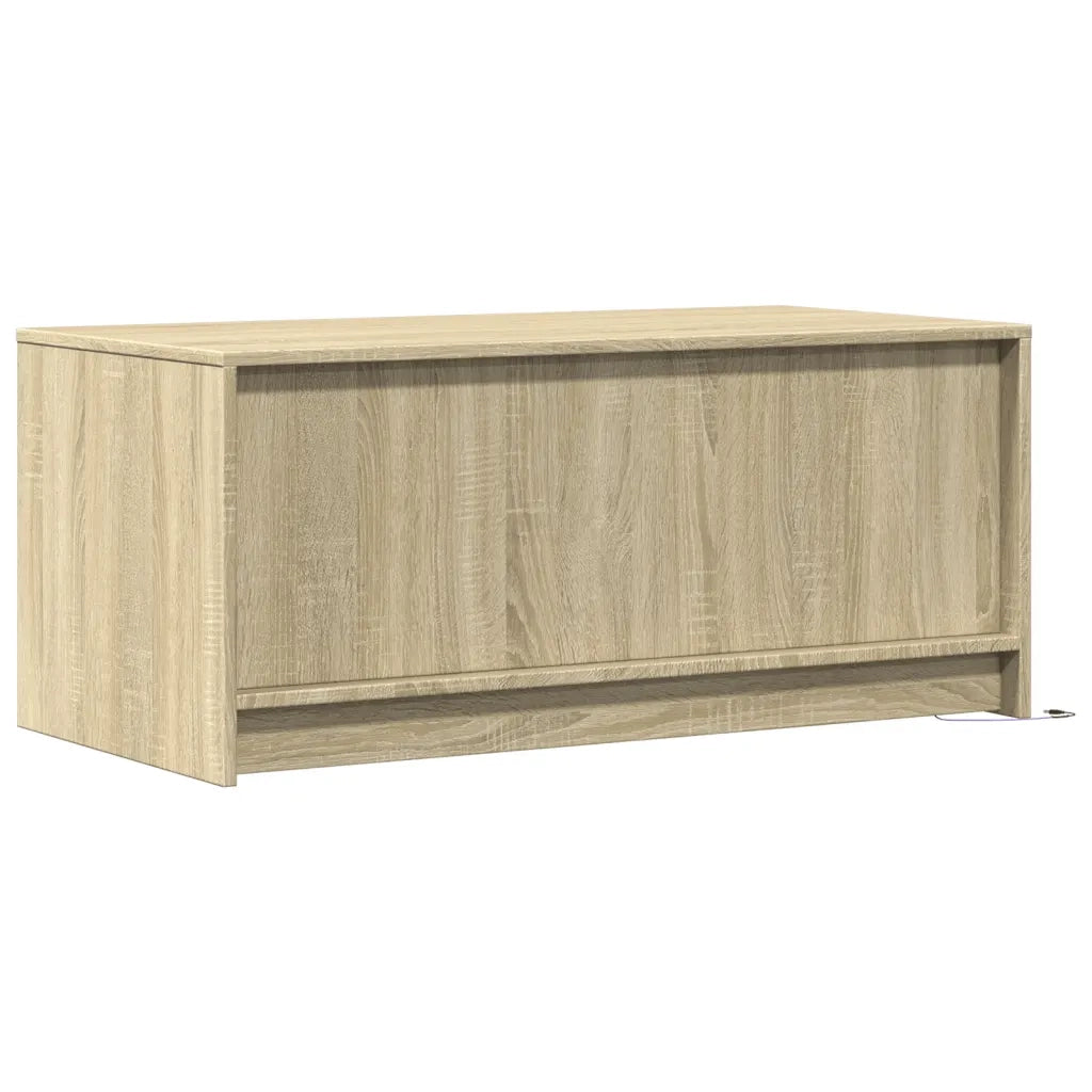 Tavolino da Salotto con Luci LED Rovere Sonoma in Truciolato 851986