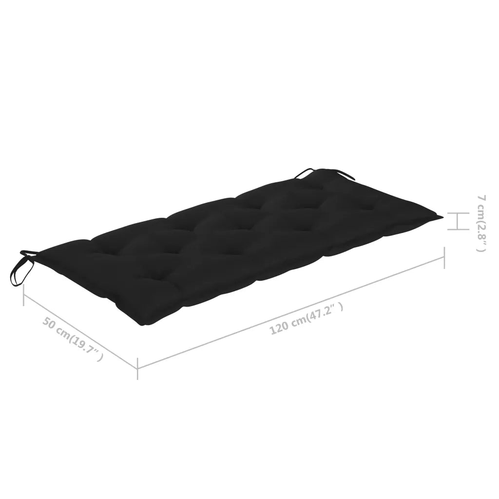 Panca da Giardino Pieghevole con Cuscino 118 cm in Bambù 3063871