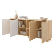 Madia Hamomole, Credenza 4 Ripiani, 200x38x80h cm Marrone Rovere