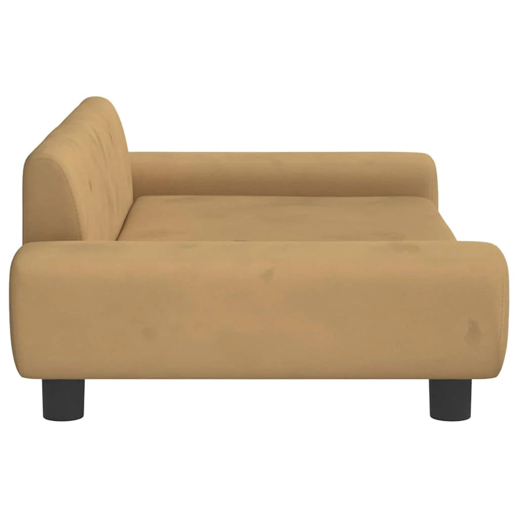 Cuccia per cani con cesto divano confortevole 100 x 54 x 33 cm velluto marrone 02_0042608