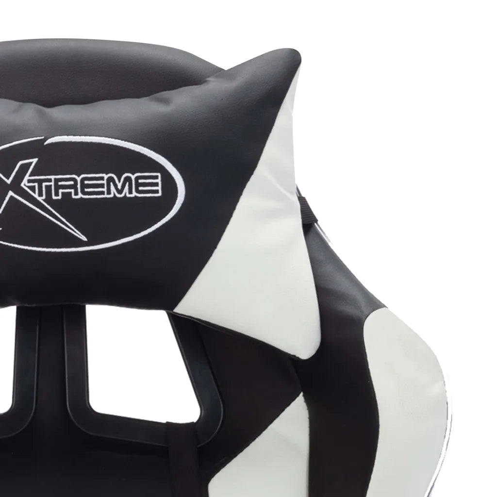 Sedia da Gaming con Luci a LED RGB Bianca e Nera in Similpelle 288011