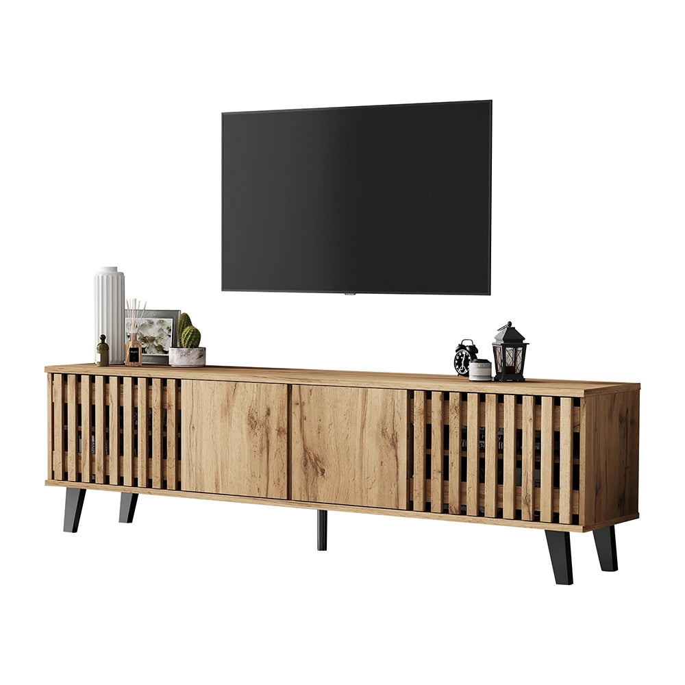Media center legno - Xylo - 180x40x55cm 8 scomparti
