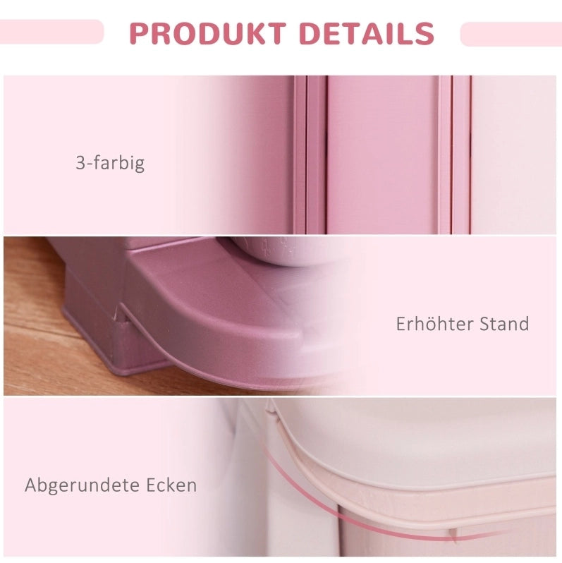 Mobile contenitore ULEVR rosa a 3 livelli con cassetti estraibili, 37x37x56,5 cm