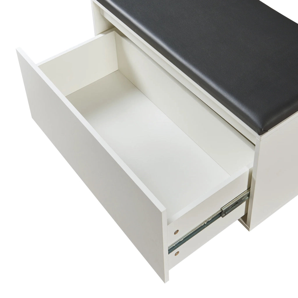 Panca portascarpe 80 x 39 x 45 cm bianco nero 03_0008976