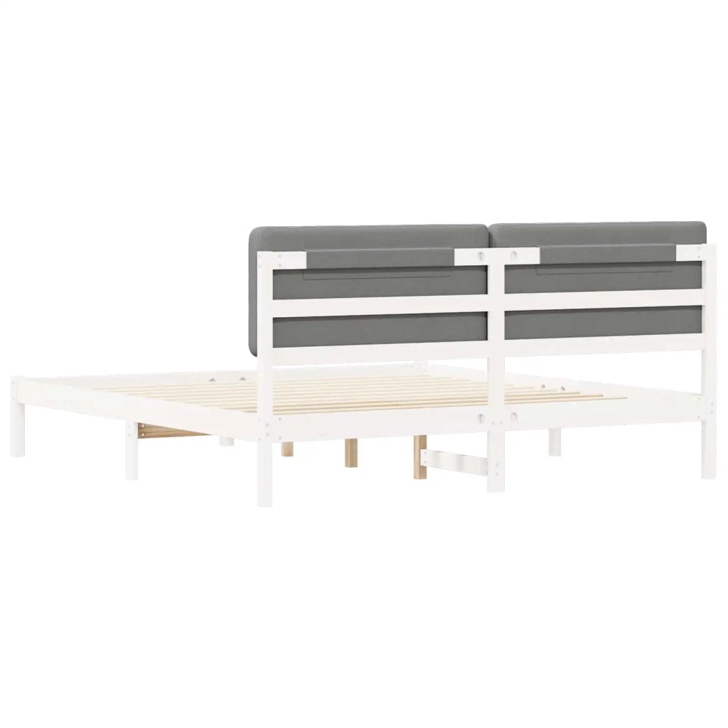 Letto con Testiera Rivestita Grigio chiaro 180 x 200 cm 877893