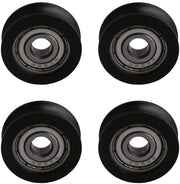 4 pezzi di cuscinetti a rulli in POM verniciati neri, dimensioni 5 * 20 * 7 mm