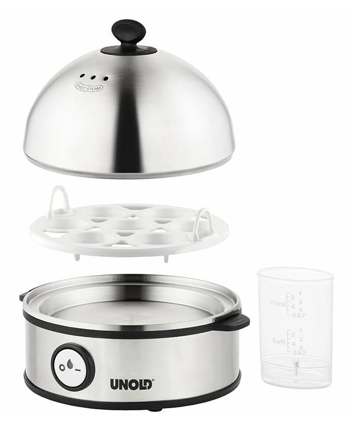 Unold 38626 Pentolino per uova 7 uovo/uova 360 W Nero, Acciaio inox