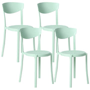 Set di 4 sedie da giardino verde menta in polipropilene leggero e resistente alle intemperie per interni ed esterni dal design moderno