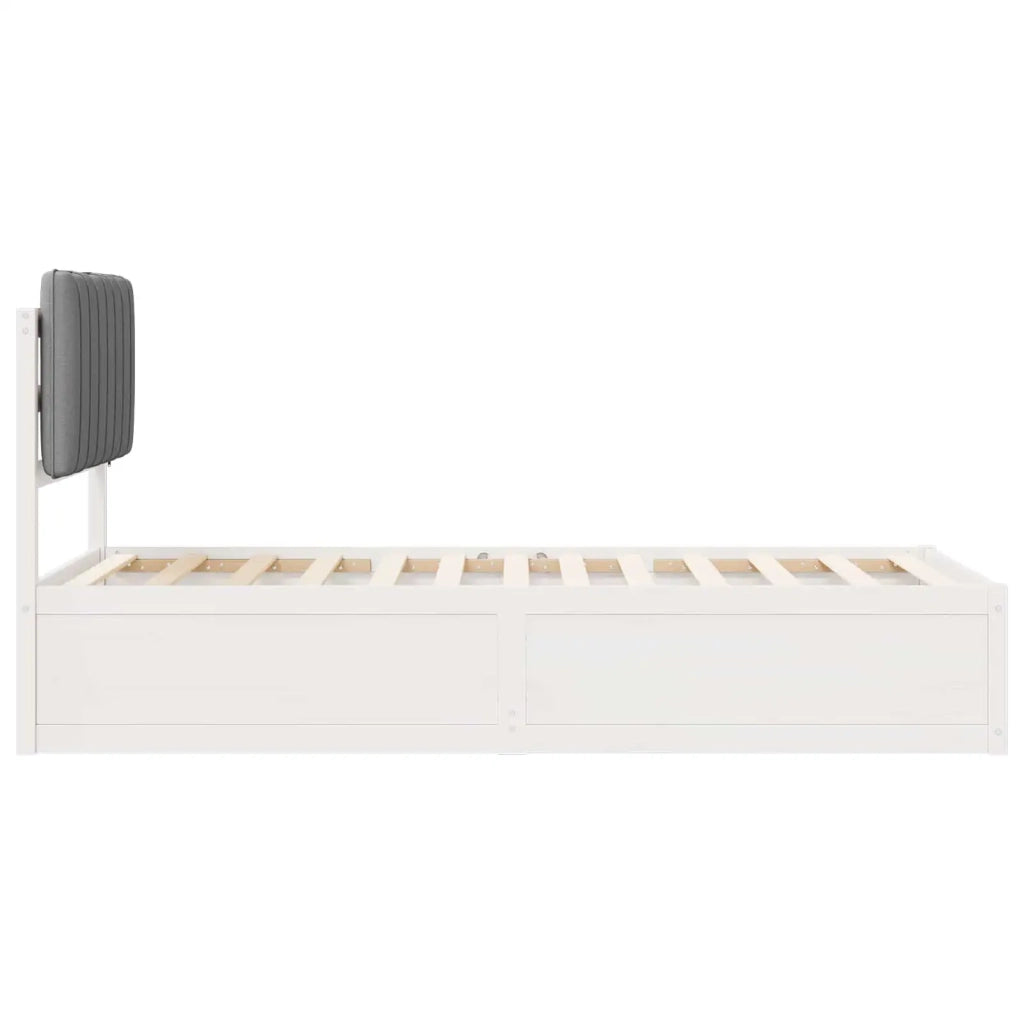 Letto con Testiera Rivestita Grigio chiaro 90 x 190 cm 877808
