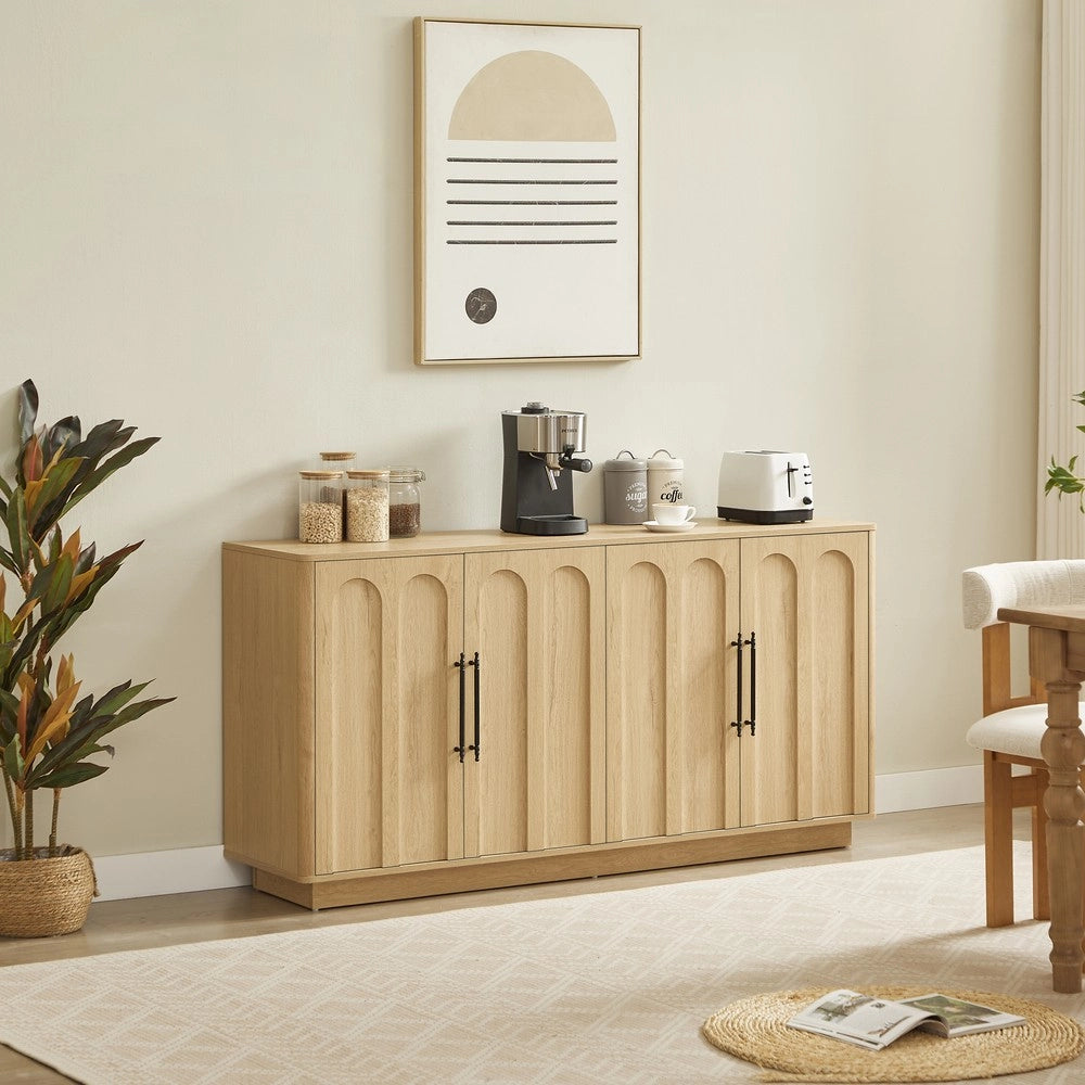 Credenza con 4 Ante ¨C MINIMAL ¨C Legno, Soft-Close, 160cm, Soggiorno