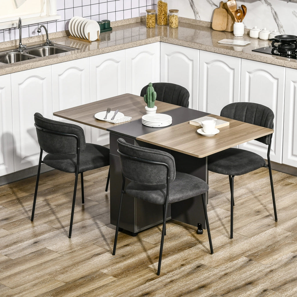 Tavolo da pranzo pieghevole con ruote e cassetti ¨C Zephmum ¨C Bianco 76x140x74 cm