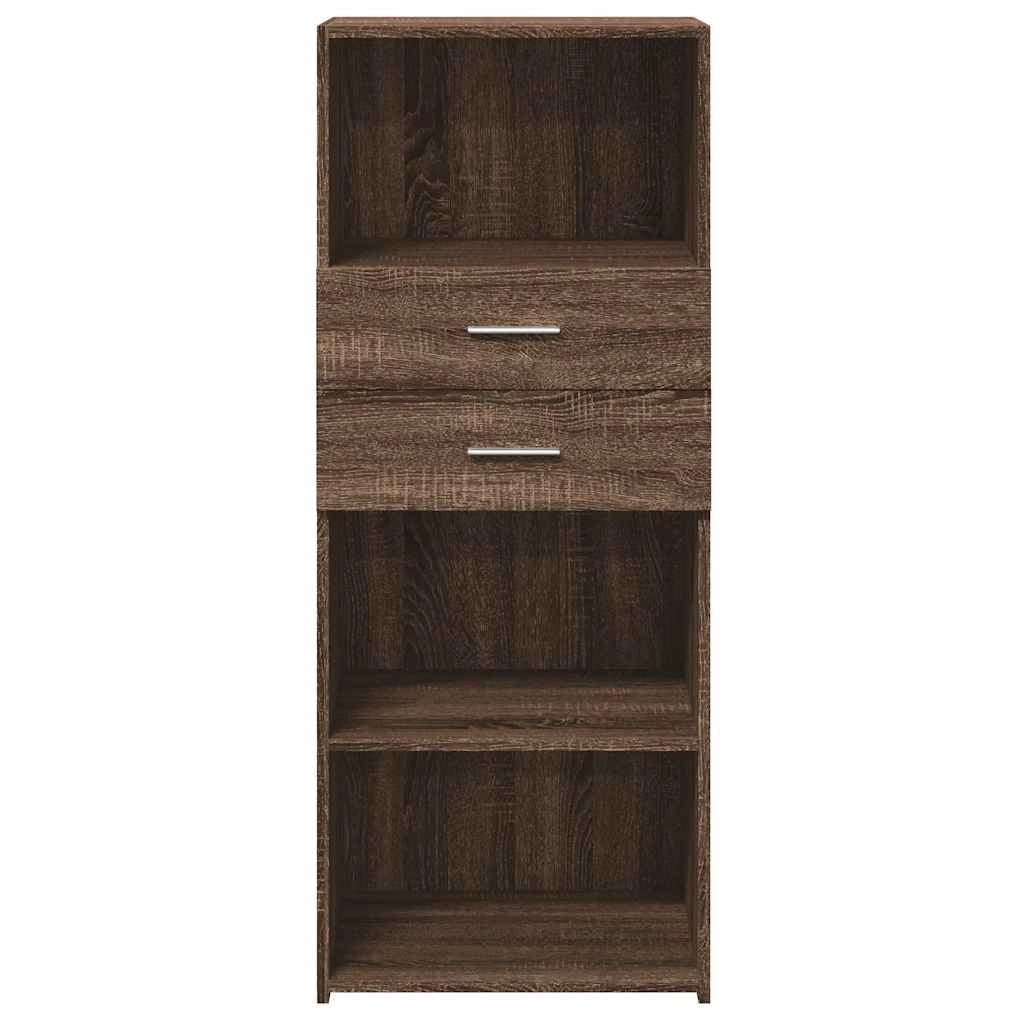 Buffet credenza cassettiera mobiletto mobile contenitore organizer cucina soggiorno salotto alto 50 x 42,5 x 124 cm legno ingegnerizzato marrone 02_0033725