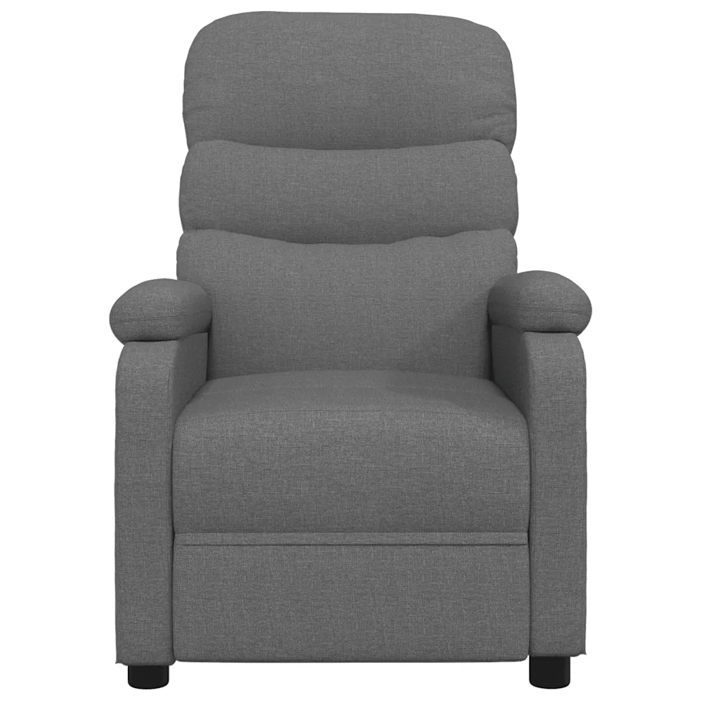 vidaXL Poltrona Reclinabile in Tessuto Grigio Scuro