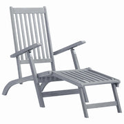 Sdraio e Poggiapiedi da Esterno Grigio Lavato Massello d'Acacia cod mxl 65894