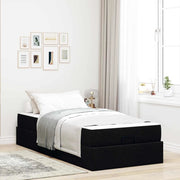 Struttura letto con materasso con materasso 2 pcs Nero Tessuto