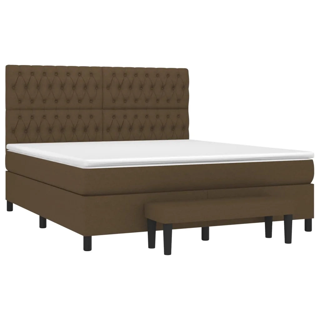 Giroletto a Molle con Materasso Marrone Scuro 180x200cm Tessuto 3136856
