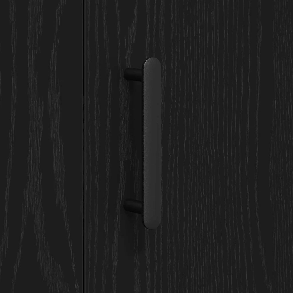 Credenza Rovere Nero 90 x 34 x 80 cm Legno multistrato 869081