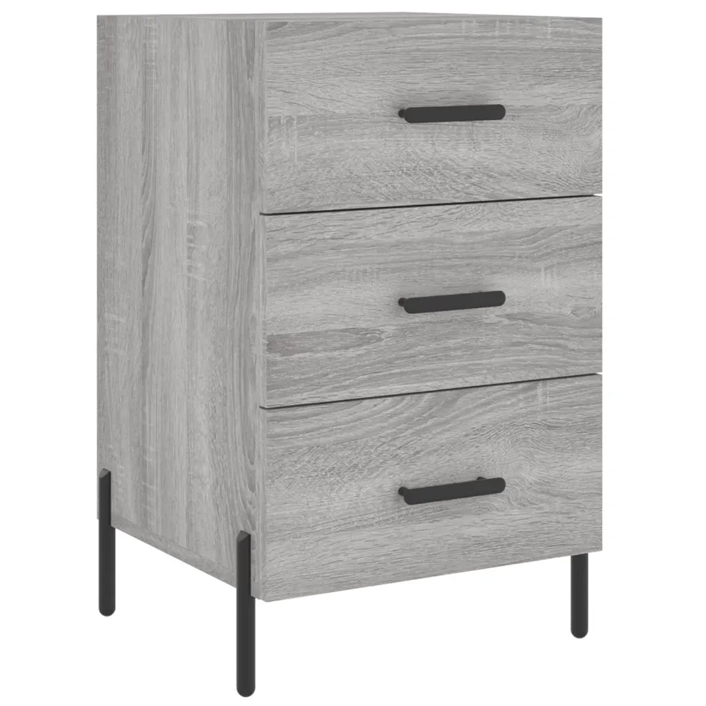 Comodino Grigio Sonoma 40x40x66 cm in Legno Multistrato 827674