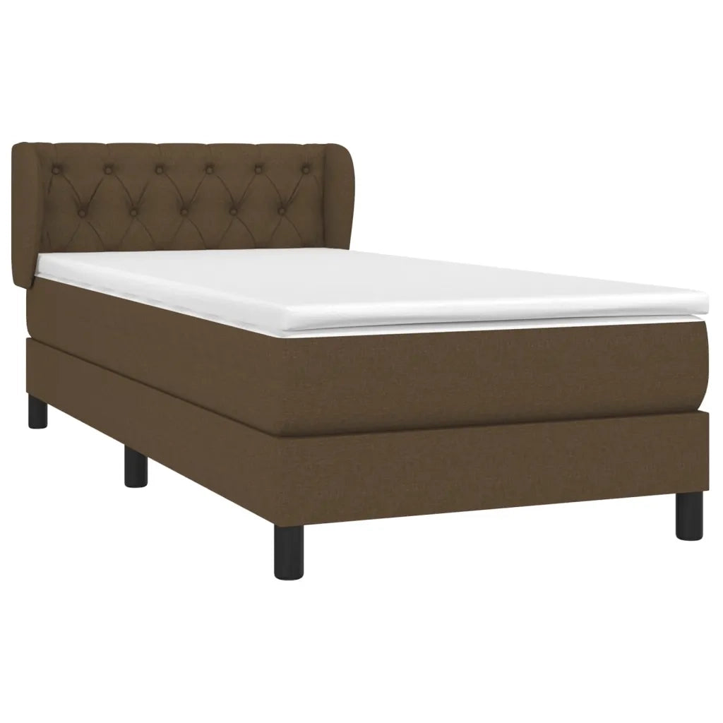 Giroletto a Molle con Materasso Marrone Scuro 80x200 cm Tessuto 3126440