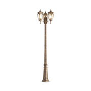 Lampada Da Terra Classica Da Esterno Alluminio Oro 3 Luci E27 60W Ip44
