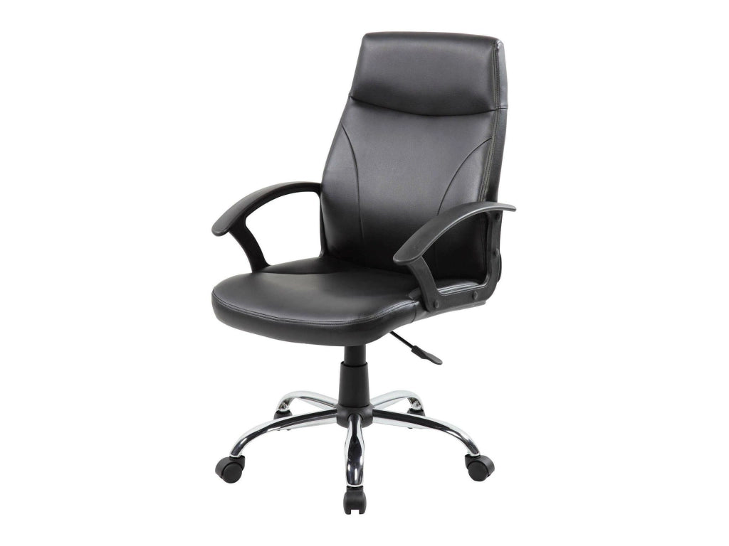 Sedia da ufficio Triangolo, Poltrona direzionale con braccioli, Sedia ergonomica da ufficio, Nero, 60x59h100/110 cm