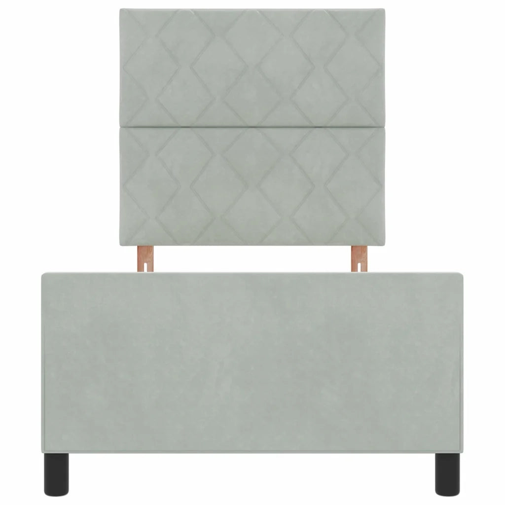 Letto a molle con testiera Grigio chiaro 100 x 200 cm Velluto 3344987
