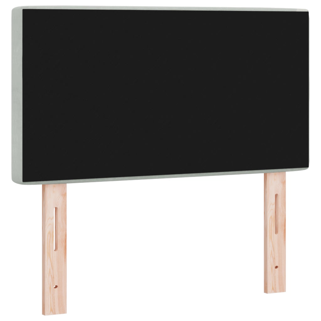 Testiera LED con Bottoni in Cristallo Trapuntata Grigio Chiaro 80 cm in Velluto