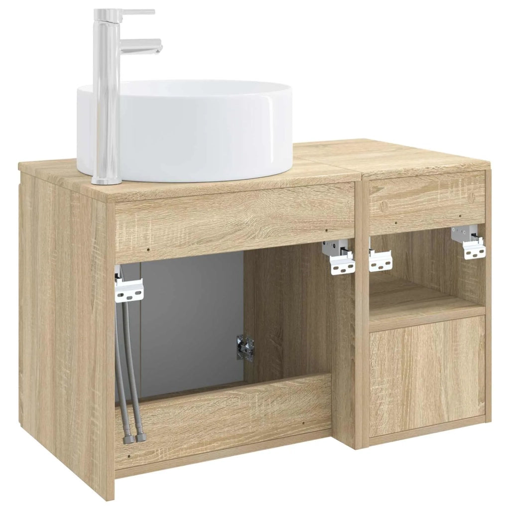 Set di mobili per il bagno 2 pz Rovere Sonoma 3404106