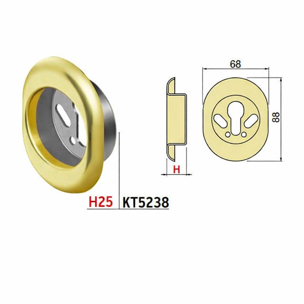 BOCCHETTA ANTISTRAPPO DEFENDER MRM500 DISEC  OTTONE LUCIDO I.MM 38/31 D.MM 50 H.MM 25