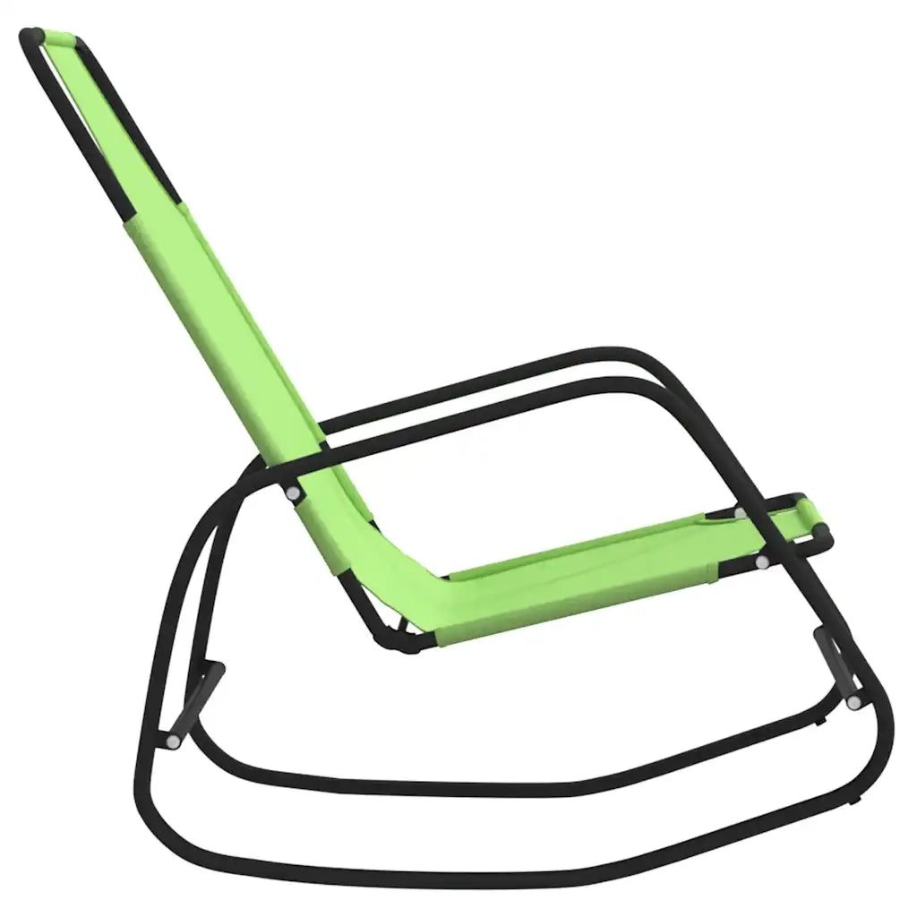 Lettini PrendiLettino sole | Sdraio da giardino | Lettino da sole a Dondolo 2 pz in Acciaio e Textilene Verde