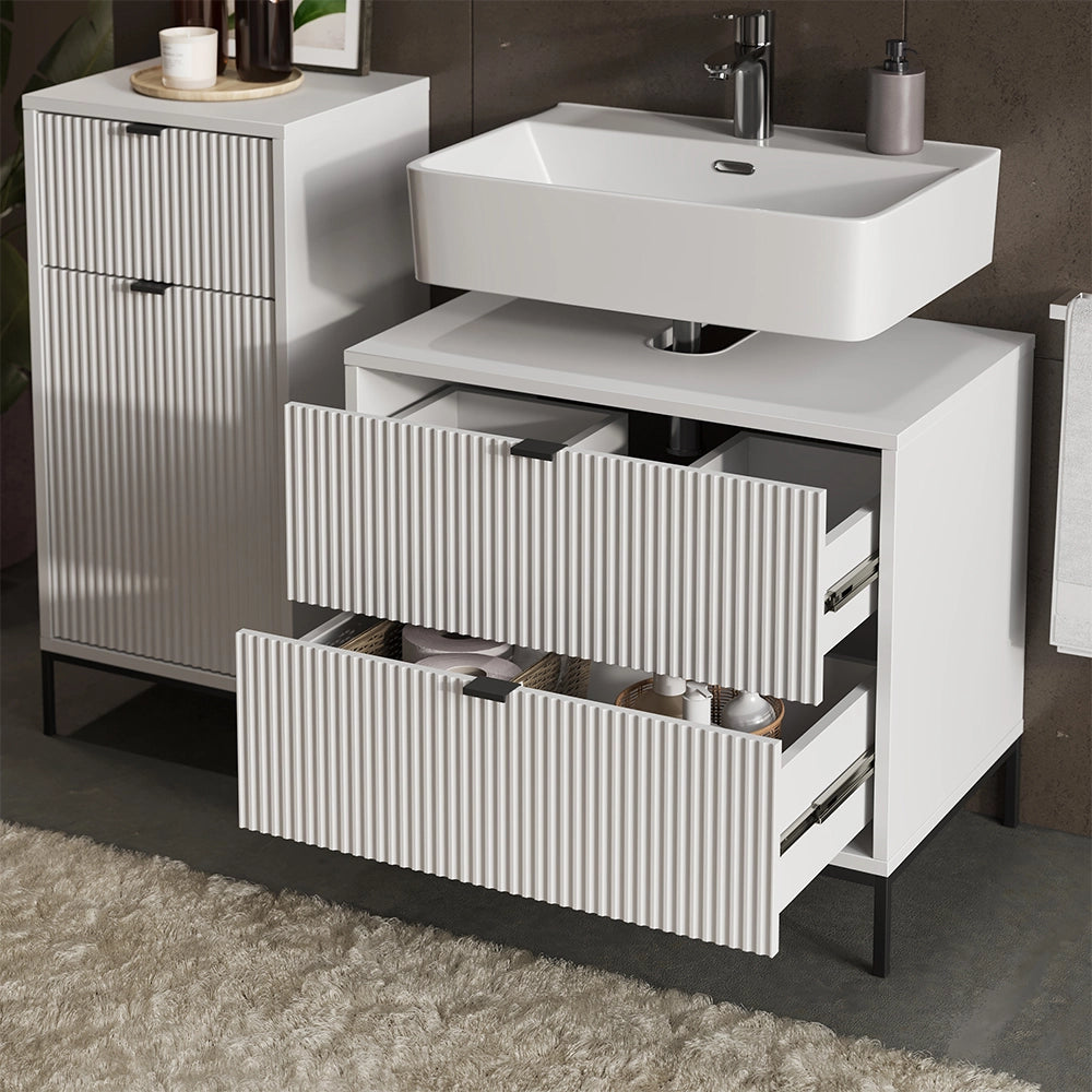 Vicco Set di mobili da bagno Bianco 4 parti