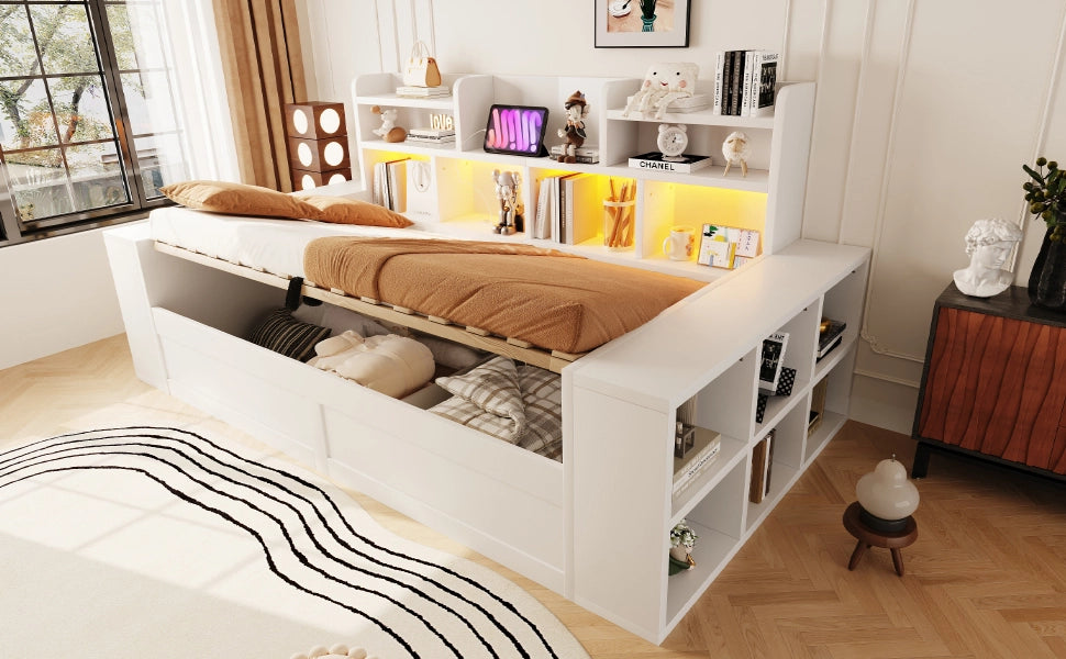 divano letto multifunzione mdf bianco 110 x 230 cm