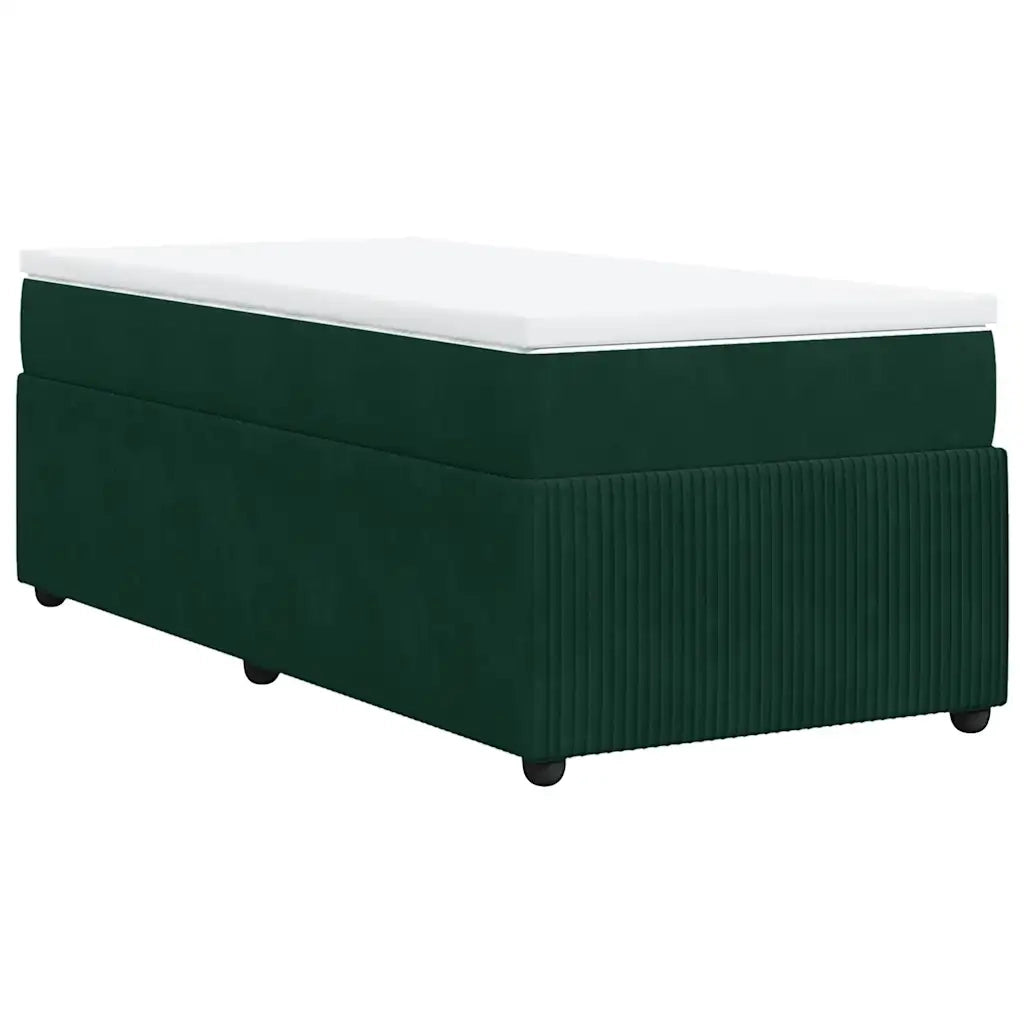Giroletto a Molle con Materasso Verde Scuro 100x200 cm Velluto 3285623