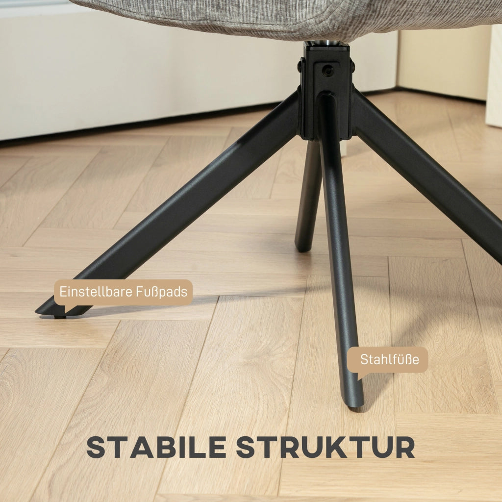 Poltrona girevole moderna imbottita ¨C zephmum ¨C grigio scuro 120 kg