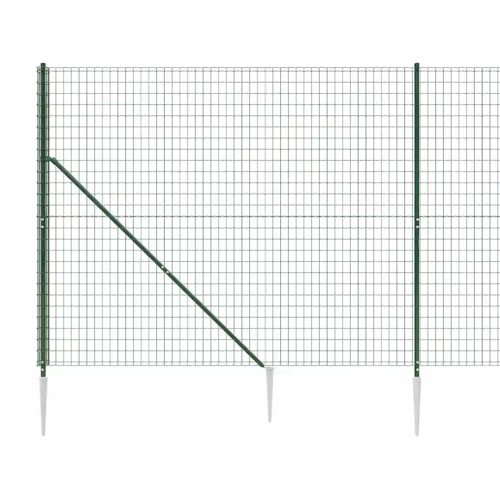 Recinzione Metallica con Picchetti Ancoraggio Verde 2,2x25 m 154111