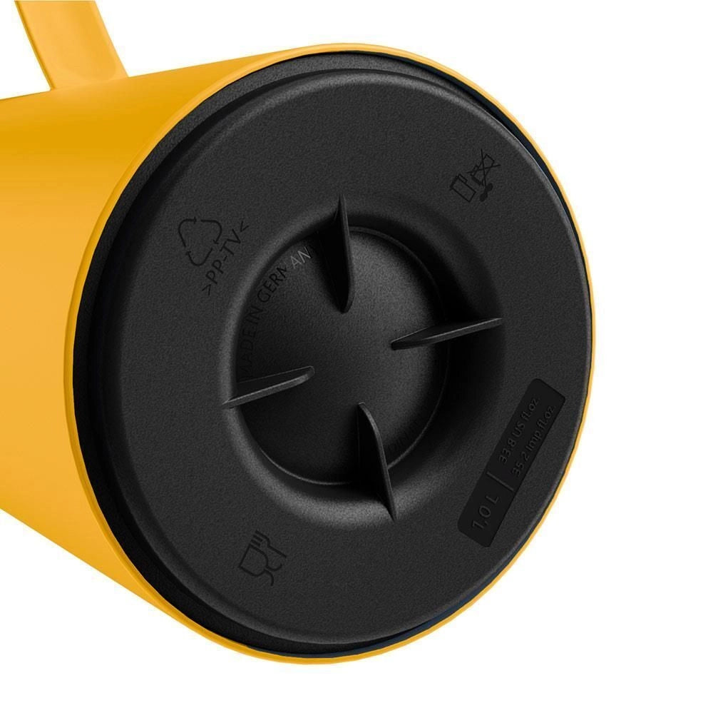 Emsa N41708 Motiva Caraffa Termica 1 L Quick-Press ampolla in vetro 12H caldo 24H freddo colore Giallo