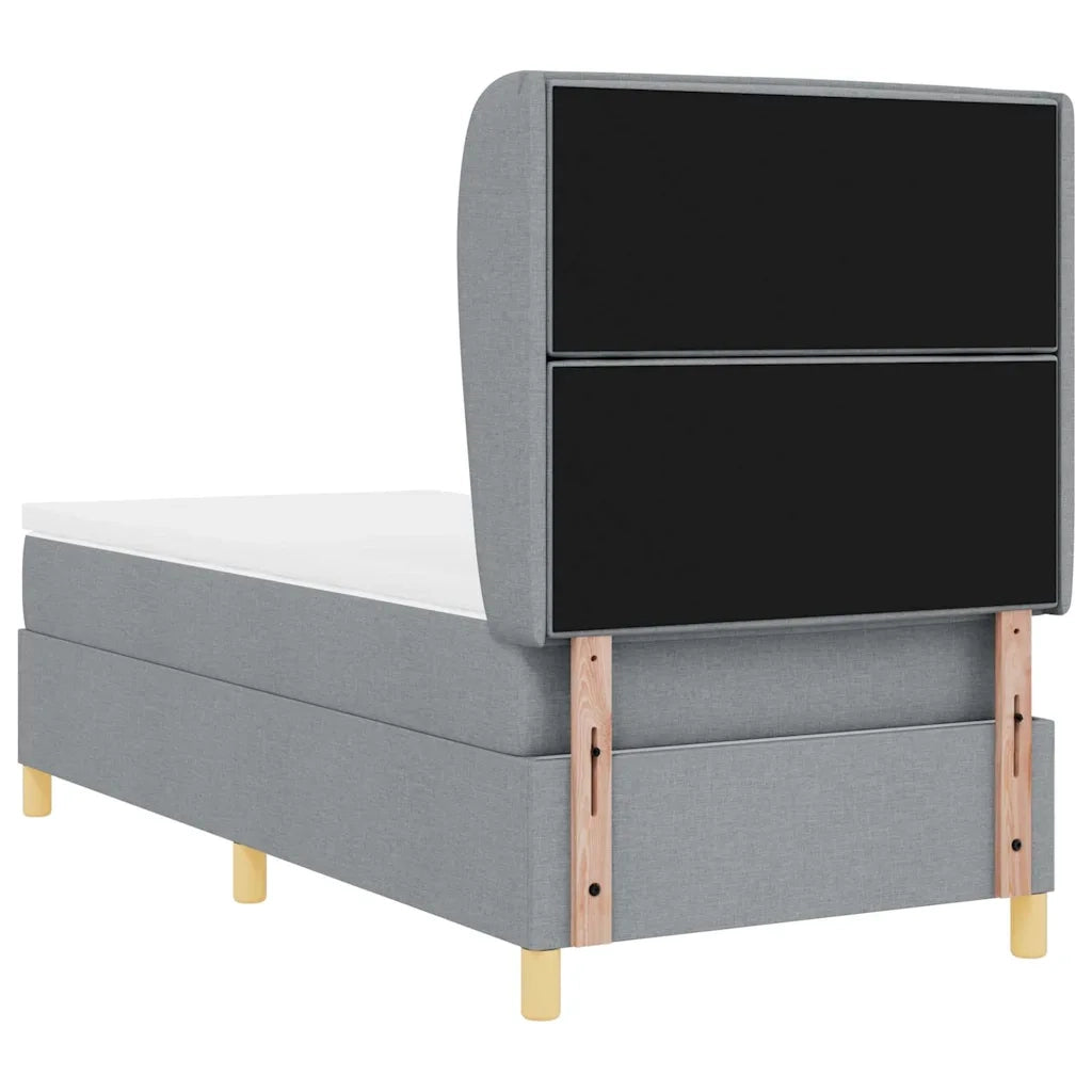 Letto a molle con materasso Grigio chiaro 200 x 90 cm Tessuto 3340669
