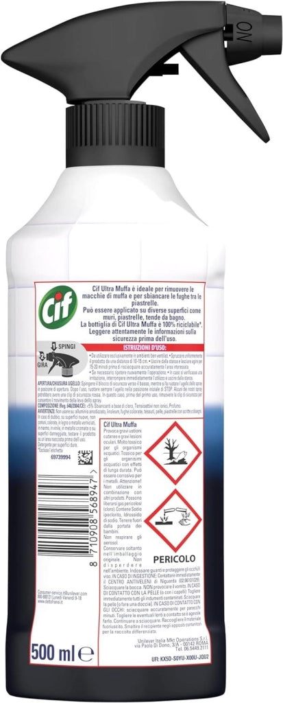 CIF SPRAY SET 12 PZ ANTIMUFFA CON POTERE SBIANCANTE FORMATO DA 500 ML L'UNO