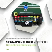 Calcio Balilla con 2 Tabelloni Segnapunti, in Legno, Acciaio Inox e Plastica, 86.5x43.5x63 cm, Multicolore