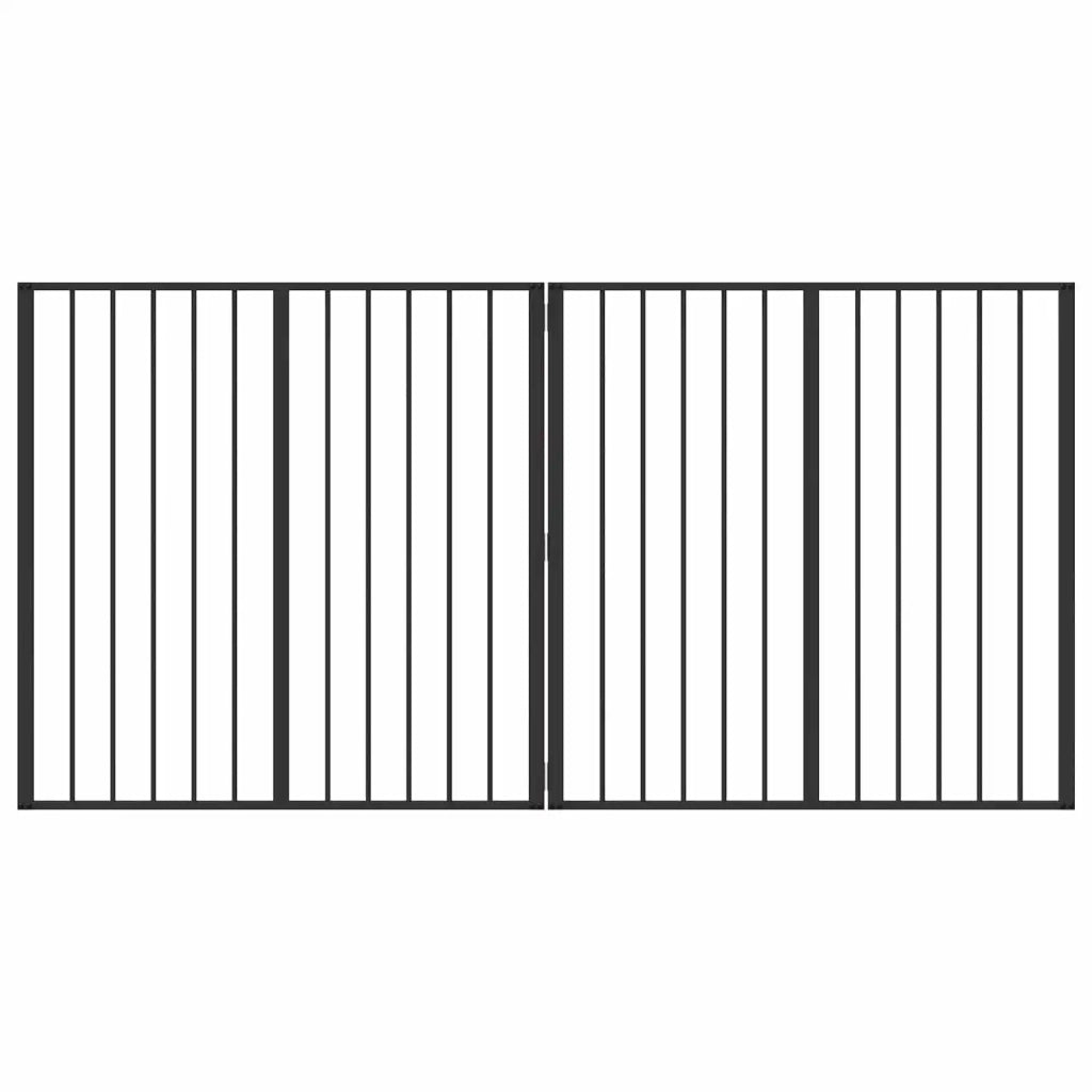 Cancello per cani 2 pcs Nero 100 x 100 cm Acciaio zincato 891989