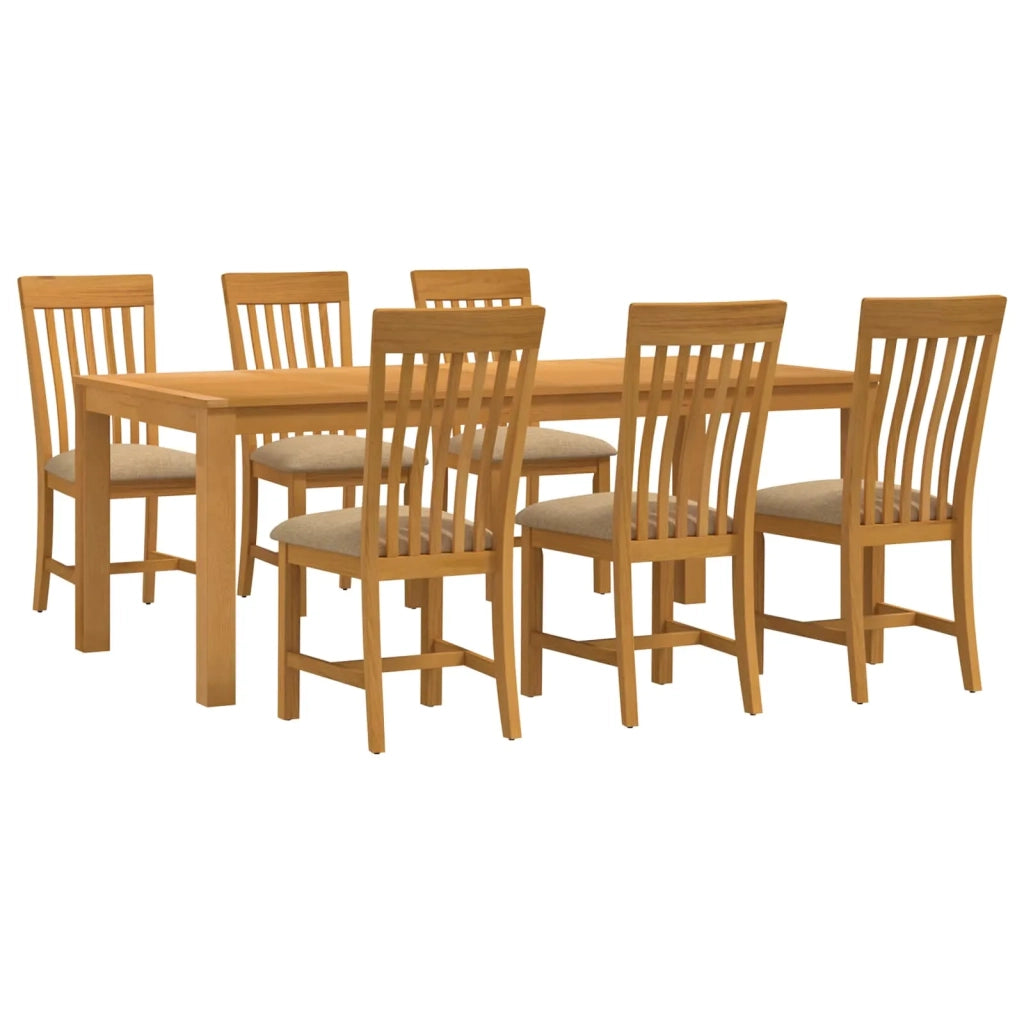 Set da pranzo 7 pz Beige Legno di Quercia Massello 3430393