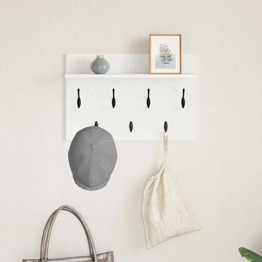 vidaXL Appendiabiti a muro Bianco 60 x 40 x 12 cm Legno multistrato