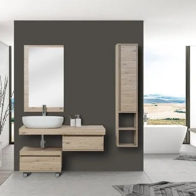 Cassettiera su ruote 58 cm colore rovere